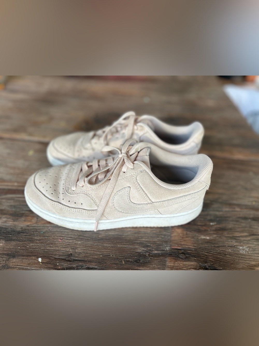 Nike Women's Court Vision Low Fashion Athletic Sneakers Shoes- Orange Pearl 9